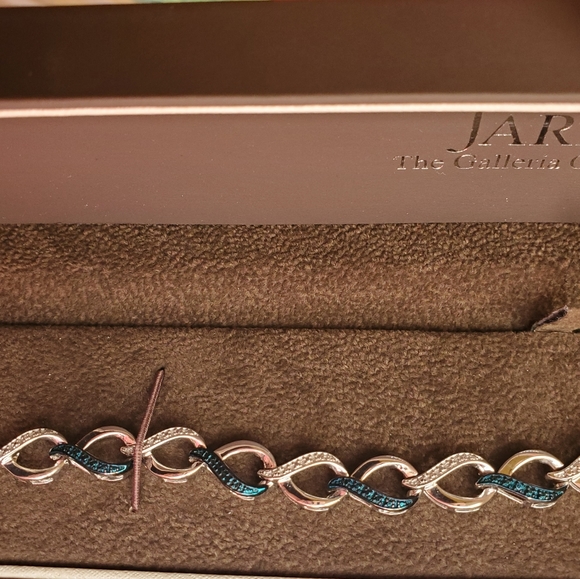 Sterling Blue White Diamond Infinity Bracelet - Picture 11 of 17